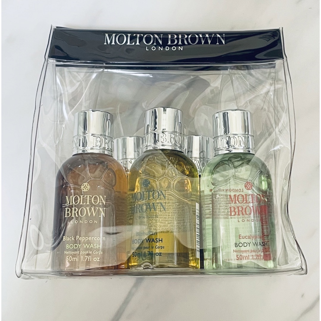 MOLTON BROWN(モルトンブラウン)のモルトンブラウン  シャワージェル5点(ポーチ付き)＆ハンドローション セット コスメ/美容のボディケア(ボディソープ/石鹸)の商品写真