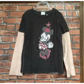ディズニー(Disney)のディズニー ミニー 重ね着風 ロンT 長袖Tシャツ プリントTシャツ 130cm(Tシャツ/カットソー)