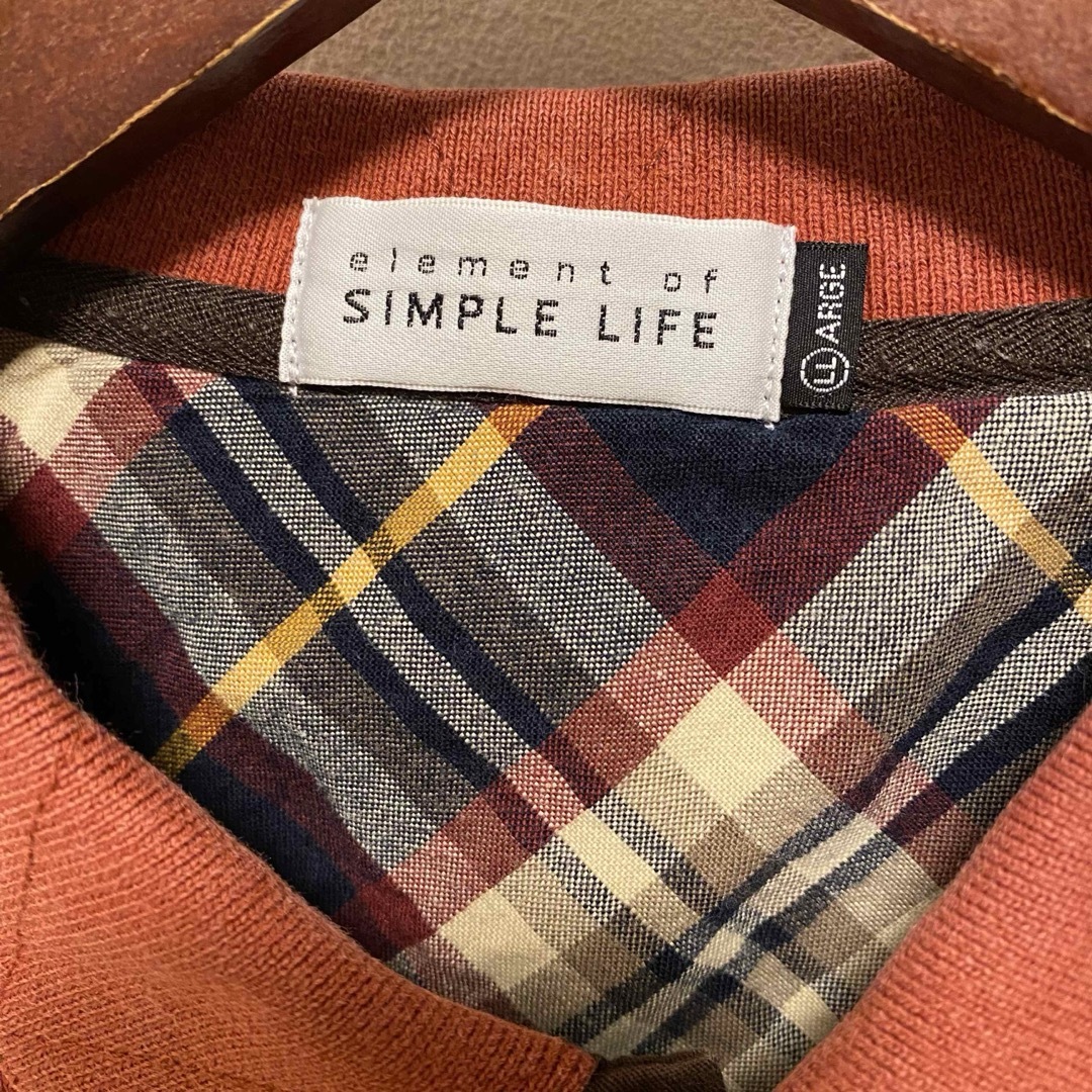 SIMPLE LIFE(シンプルライフ)のsimple life シンプルライフ 紳士 長袖 襟付きLLサイズ 綿100 メンズのトップス(Tシャツ/カットソー(七分/長袖))の商品写真