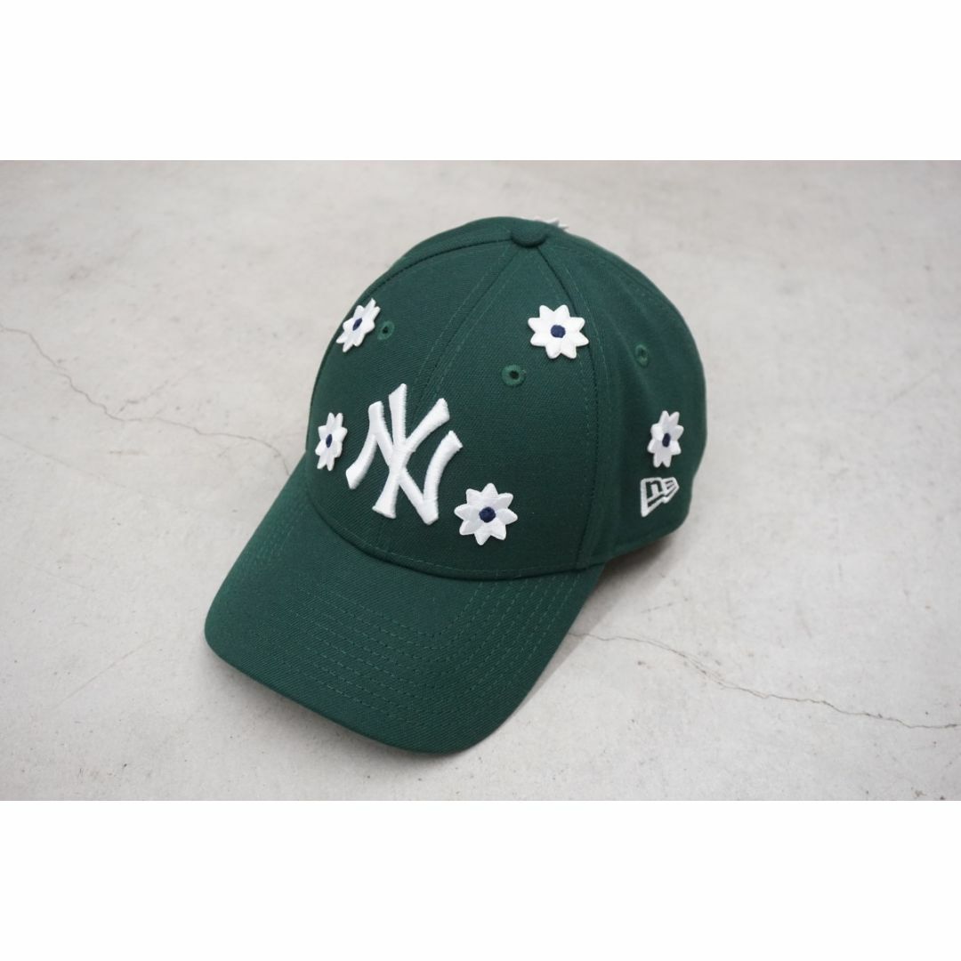 美品 NEW ERA × Nick gear 3D フラワーキャップ緑123O▲