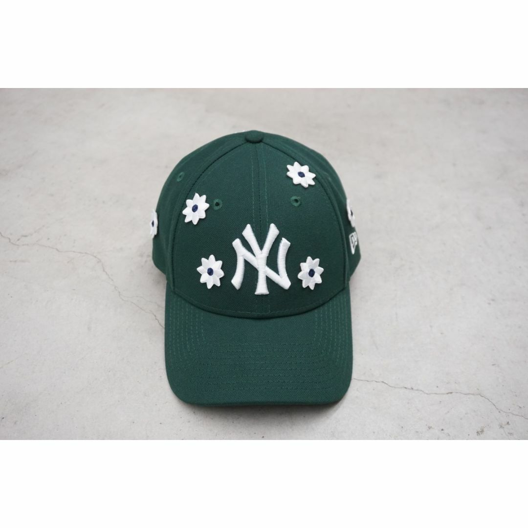 美品 NEW ERA × Nick gear 3D フラワーキャップ緑123O▲