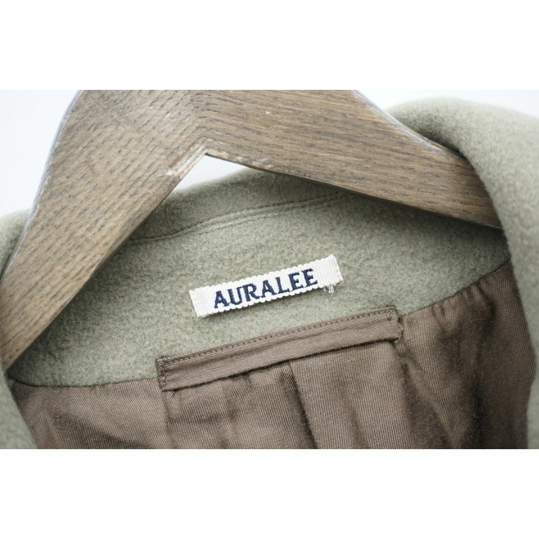 AURALEE(オーラリー)の18AW AURALEE ビーバー メルトン Pコート 薄緑123O▲ メンズのジャケット/アウター(ピーコート)の商品写真