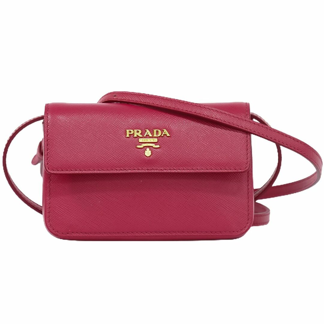 本物 プラダ PRADA サフィアーノ レザー ミニ ポシェット ショルダーポーチ ピンク Saffiano バッグ 中古 | フリマアプリ ラクマ