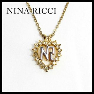 ニナリッチ(NINA RICCI)の【美品】NINARICCI ニナリッチ ネックレス ハート ロゴ ゴールド(ネックレス)