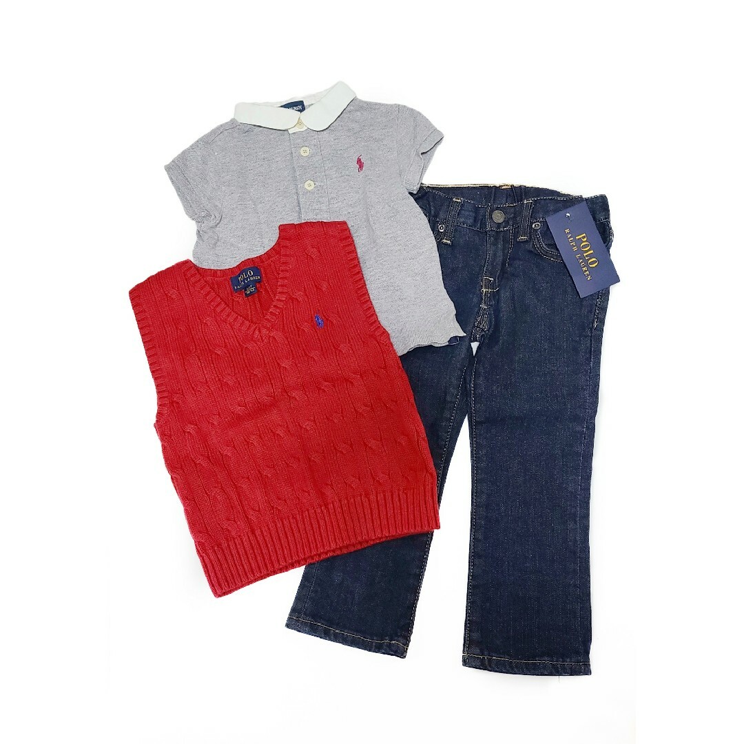 POLO RALPH LAUREN(ポロラルフローレン)の* POLO RALPH LAUREN * デニム&トップス SET キッズ/ベビー/マタニティのキッズ服女の子用(90cm~)(パンツ/スパッツ)の商品写真