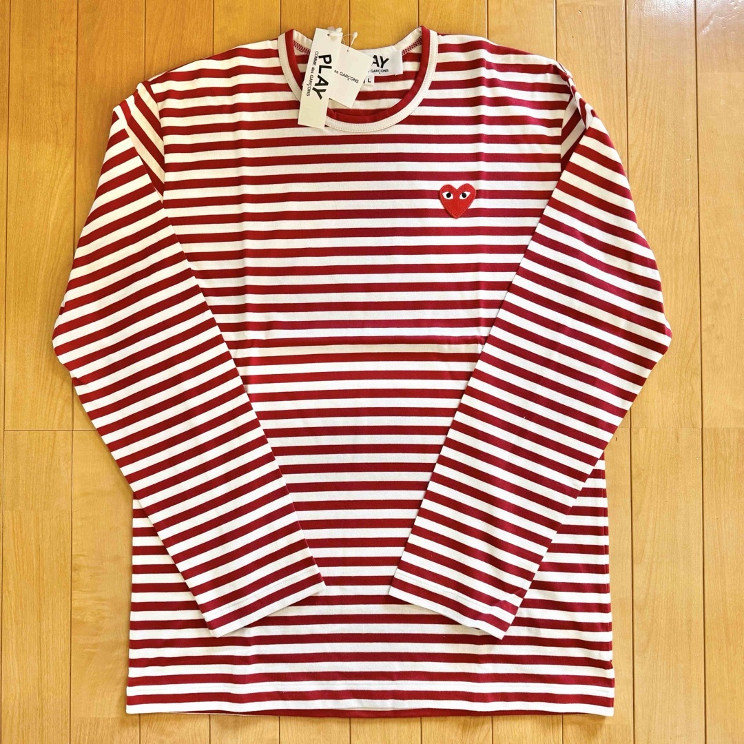 COMME des GARCONS(コムデギャルソン)のPLAY COMME des GARCONSプレイコムデギャルソンレッドボーダー メンズのトップス(Tシャツ/カットソー(七分/長袖))の商品写真