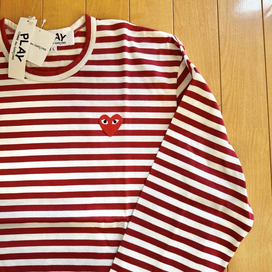 COMME des GARCONS(コムデギャルソン)のPLAY COMME des GARCONSプレイコムデギャルソンレッドボーダー メンズのトップス(Tシャツ/カットソー(七分/長袖))の商品写真