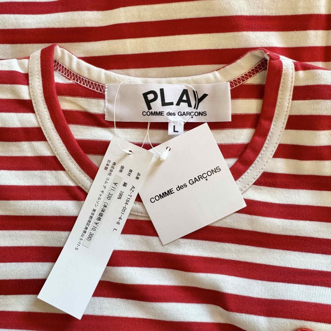 COMME des GARCONS(コムデギャルソン)のPLAY COMME des GARCONSプレイコムデギャルソンレッドボーダー メンズのトップス(Tシャツ/カットソー(七分/長袖))の商品写真