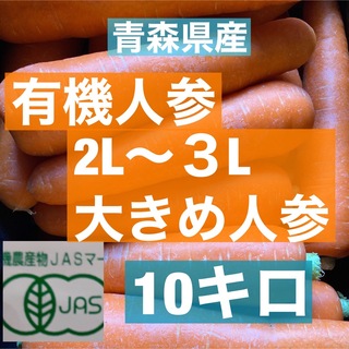 有機人参大きめサイズ　10キロ　有機栽培【TSK】(野菜)