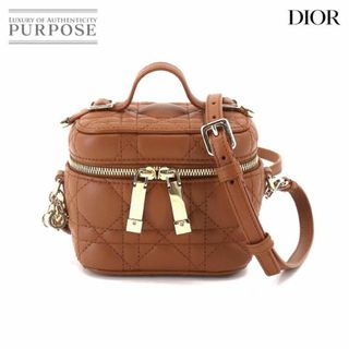 クリスチャン ディオール Christian Dior レディディオール マイクロ バニティ 2way ハンド ショルダー バッグ レザー ブラウン VLP 90218693１０ｃｍショルダー