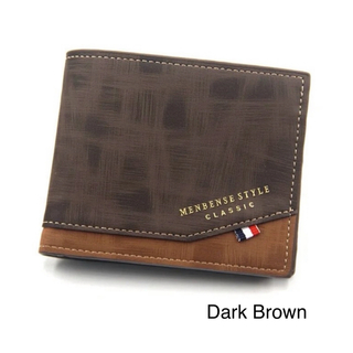 新品   メンズウォレット  折財布   二つ折り財布　メンズ　ダークブラウン(折り財布)
