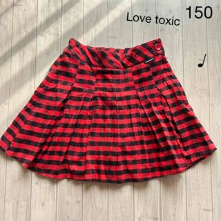 ラブトキシック(lovetoxic)のお値下げ中♩＊　ラブトキシック＊　ギンガムチェック　スカート　赤×黒　150(スカート)