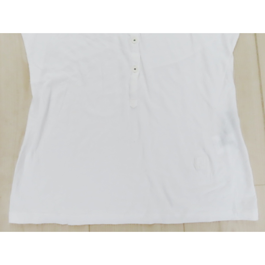 FENDI(フェンディ)のK02 FENDI フェンディ 1Pロゴ 半袖 ポロシャツ 44 ホワイト レディースのトップス(ポロシャツ)の商品写真