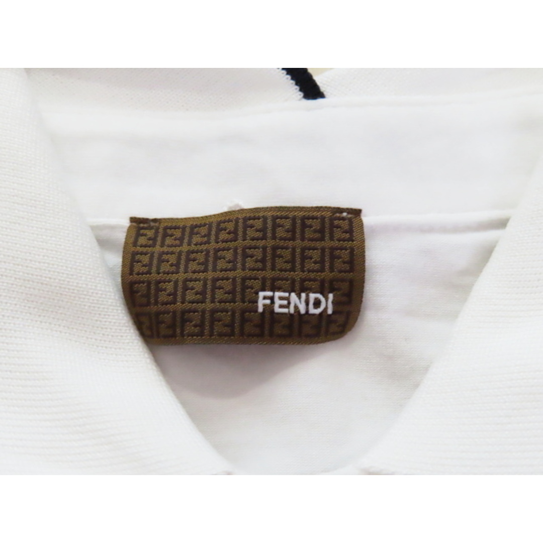 FENDI(フェンディ)のK02 FENDI フェンディ 1Pロゴ 半袖 ポロシャツ 44 ホワイト レディースのトップス(ポロシャツ)の商品写真