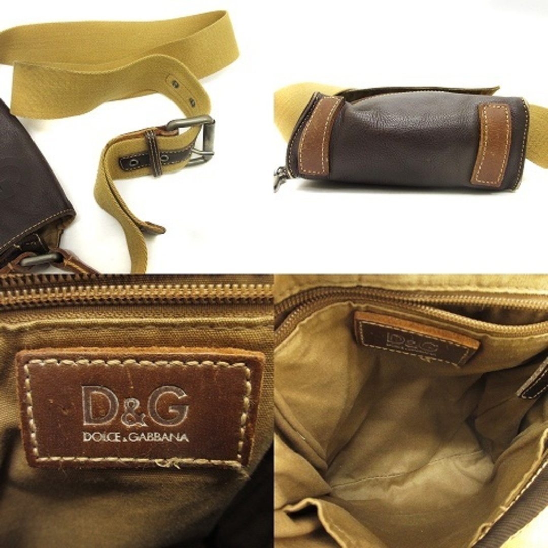 D&G(ディーアンドジー)のドルチェ&ガッバーナ ショルダーバッグ サコッシュ レザー キャンバス 茶 レディースのバッグ(ショルダーバッグ)の商品写真
