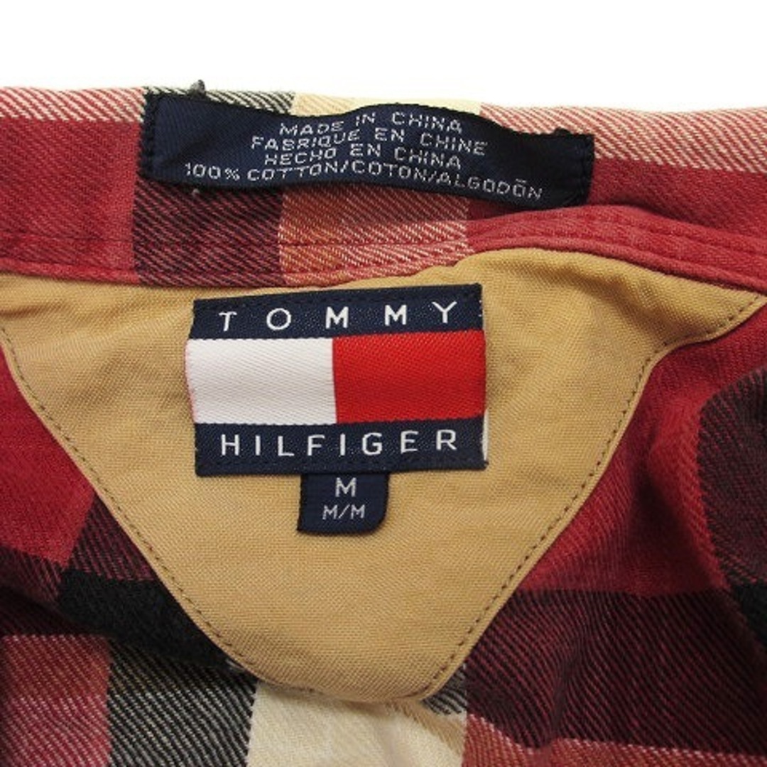 TOMMY HILFIGER(トミーヒルフィガー)のトミーヒルフィガー シャツ 長袖 ジップアップ 赤系 レッド系 マルチカラー M メンズのトップス(シャツ)の商品写真