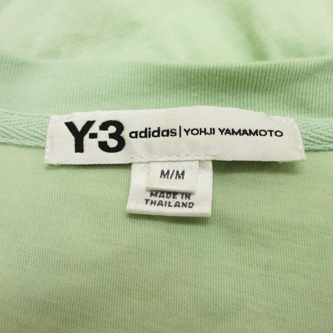 Y-3(ワイスリー)のワイスリー Tシャツ 半袖 Vネック ワンポイント ロゴ コットン 緑系 M メンズのトップス(Tシャツ/カットソー(半袖/袖なし))の商品写真