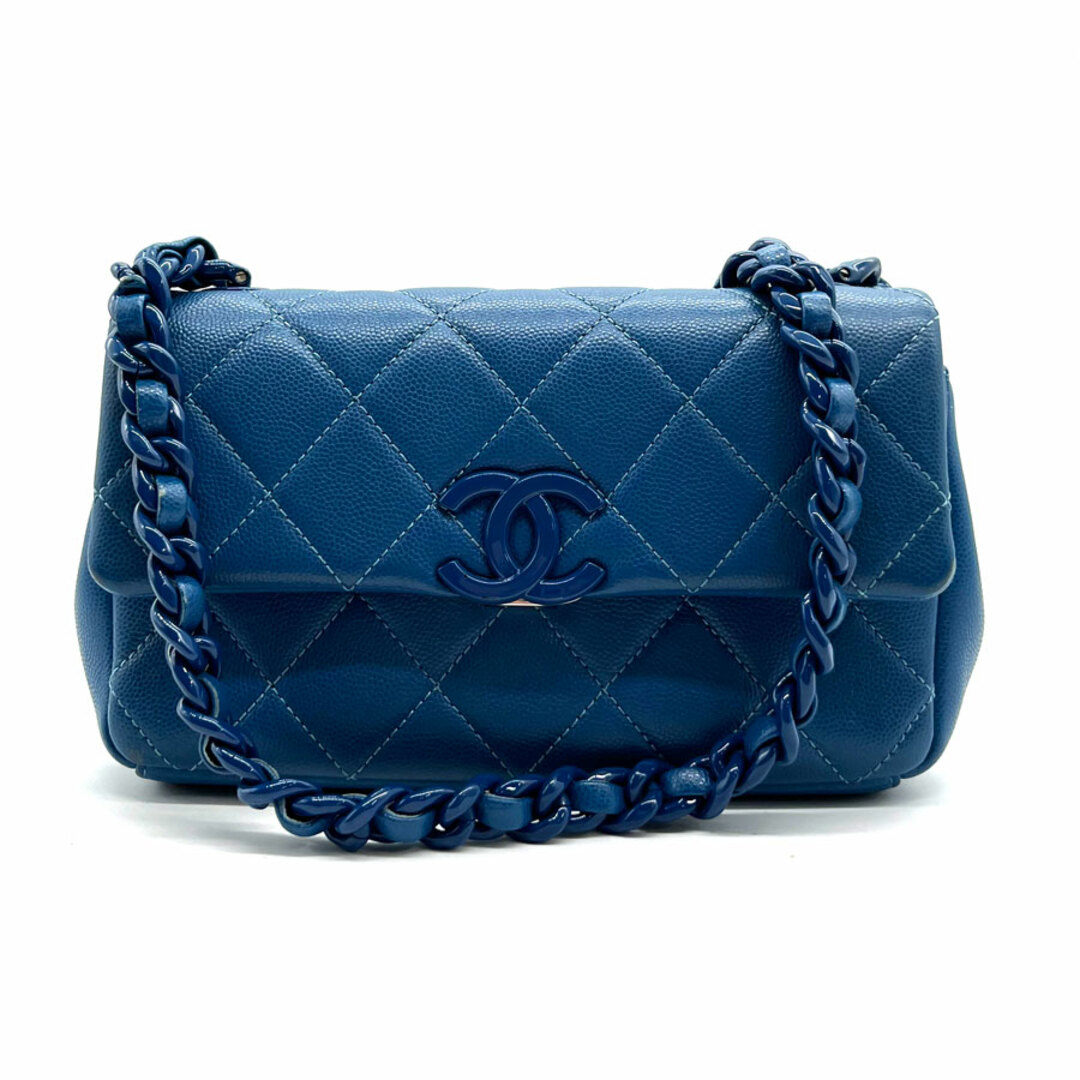 シャネル CHANEL 斜め掛けショルダーバッグ マトラッセ キャビアスキンレザー ブルー レディース 送料無料【中古】 z0225 | フリマアプリ  ラクマ