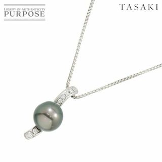 タサキ(TASAKI)のタサキ TASAKI 黒蝶真珠 11.2mm ダイヤ 0.15ct ネックレス 45cm K18 WG ホワイトゴールド 750 パール 田崎真珠 VLP 90208603(ネックレス)