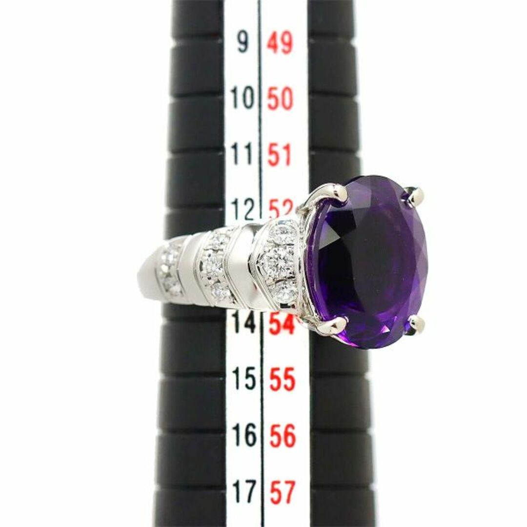 POLA(ポーラ)のポーラ POLA 13号 リング アメジスト 7.25ct ダイヤ 0.43ct Pt プラチナ 指輪【保証書付き】 VLP 90212366 レディースのアクセサリー(リング(指輪))の商品写真