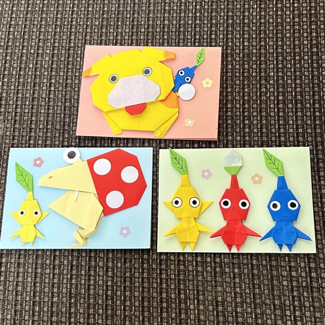 ピクミン　メッセージカード　３枚セット ハンドメイドの文具/ステーショナリー(カード/レター/ラッピング)の商品写真