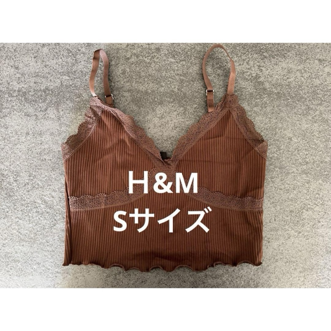 H&M(エイチアンドエム)のレーストリム リブトップス レディースのトップス(キャミソール)の商品写真