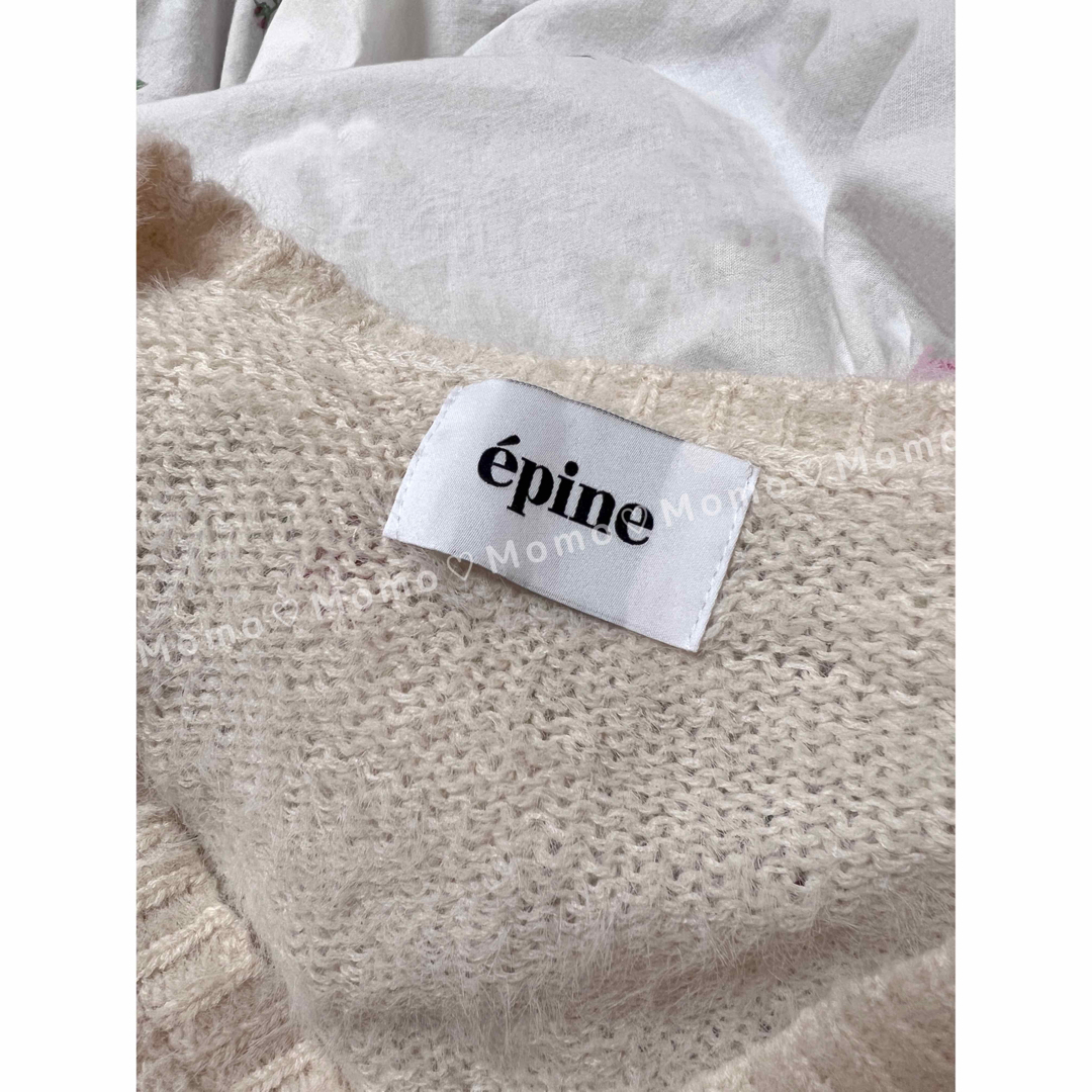 épine - epine♡fur mohair cardigan ivoryの通販 by momo's épine - epine♡fur mohair cardigan ivoryの通販 by momo's