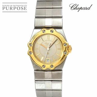 ショパール(Chopard)のショパール Chopard サンモリッツ コンビ 8024 レディース 腕時計 デイト グレー 文字盤 YG イエローゴールド クォーツ VLP 90219253(腕時計)