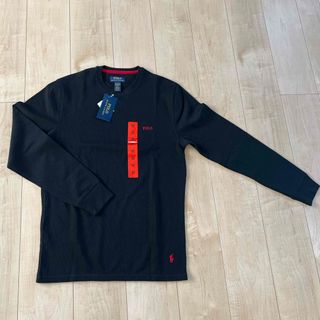 ポロラルフローレン(POLO RALPH LAUREN)のラルフローレン　ロンT ワッフル生地　Mサイズ　ブラック　新品(Tシャツ/カットソー(七分/長袖))