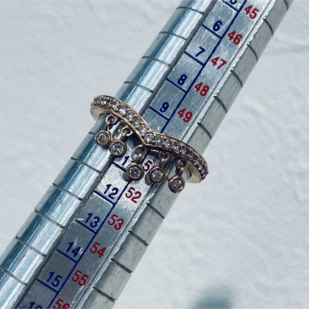 揺れ揺れ　ダイヤ　k18  リング　ピンクゴールド レディースのアクセサリー(リング(指輪))の商品写真