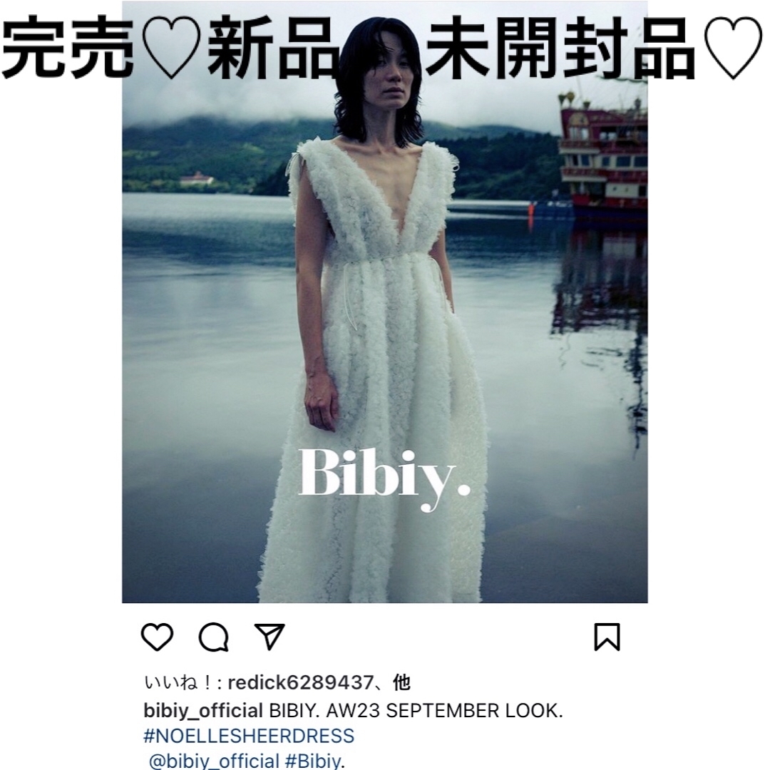 épine(エピヌ)の完売品♡新品未開封品♡Bibby.♡NOELLE SHEER DRESS／WHT レディースのワンピース(ロングワンピース/マキシワンピース)の商品写真