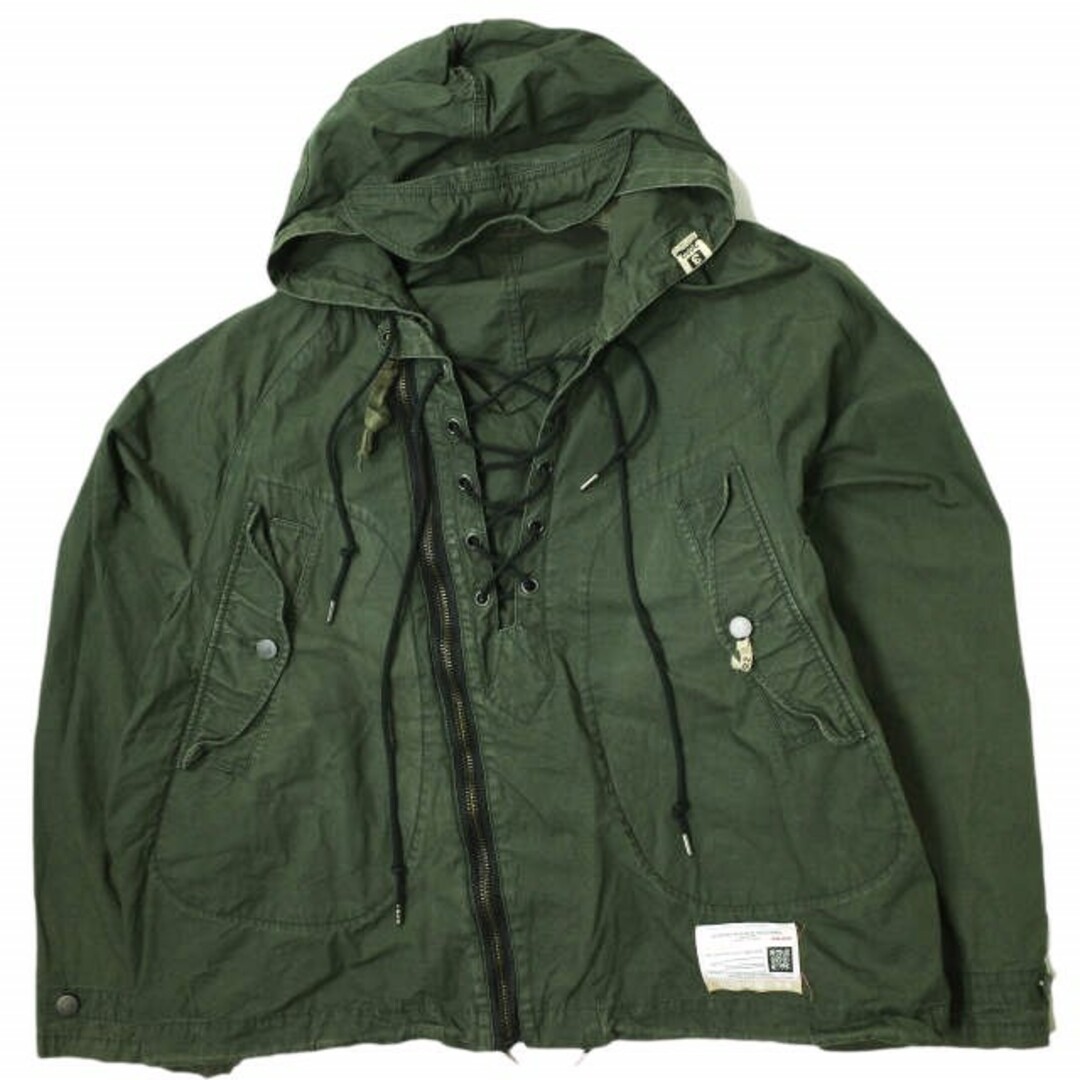 約775cm裄丈MAISON MIHARA YASUHIRO メゾン ミハラヤスヒロ 22SS 日本製 Front Lace-Up Military Jacket フロントレースアップ ミリタリージャケット A08BL041 46 Olive アウター【MAISON MIHARA YASUHIRO】