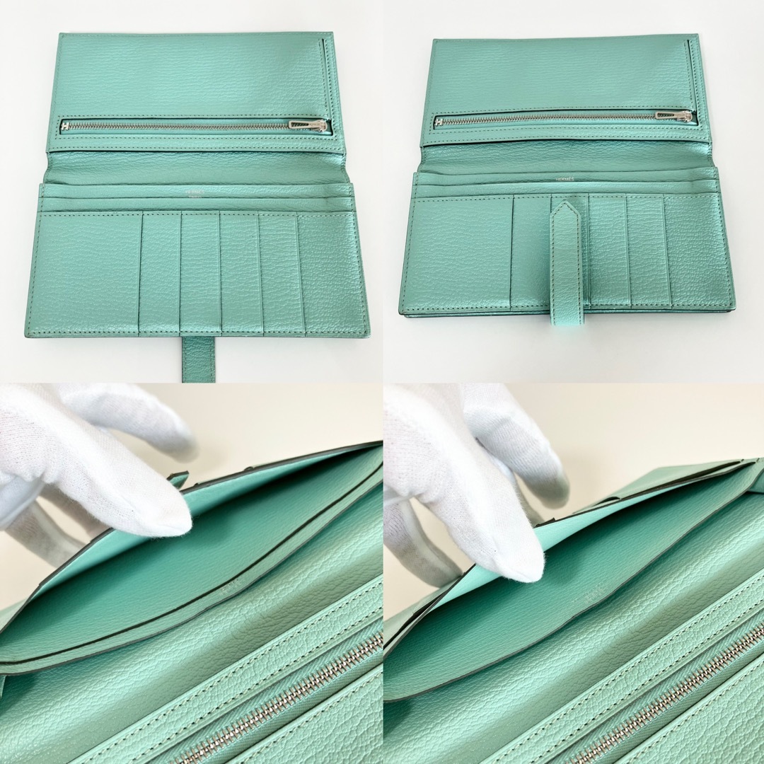 HERMES エルメス ベアンスフレ ライトブルー 長財布 A刻 HERMES エルメス ベアンスフレ ライトブルー 長財布 A刻