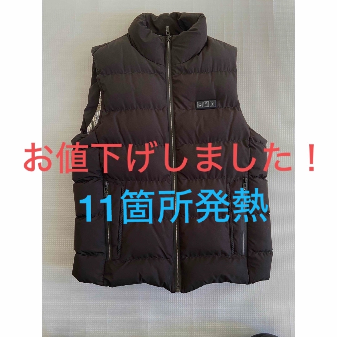 男女兼用電熱ダウンベスト　黒　M レディースのジャケット/アウター(ダウンベスト)の商品写真