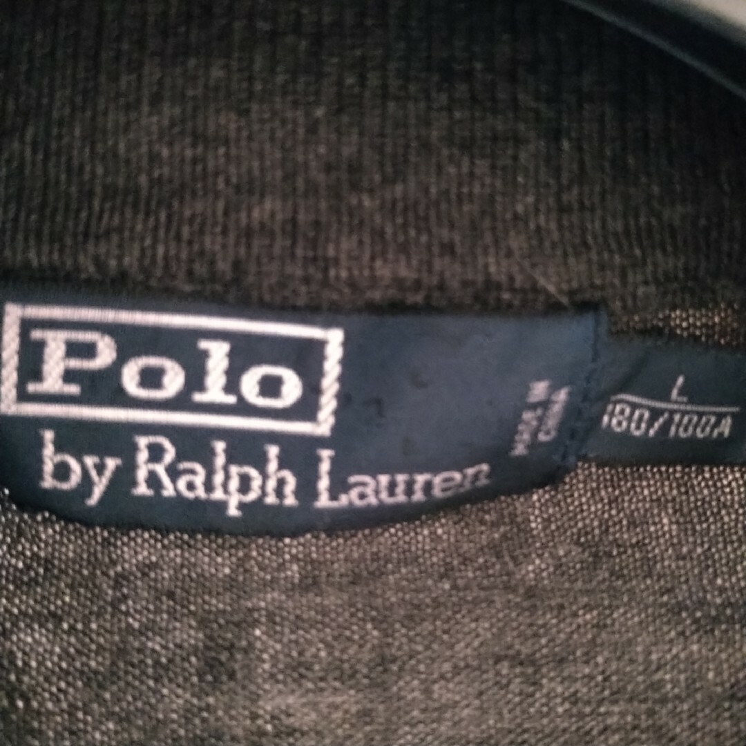 POLO RALPH LAUREN(ポロラルフローレン)のラルフローレン ハーフジップ　ニットセーター　刺繍ロゴ　メリノウール　グレー　L メンズのトップス(ニット/セーター)の商品写真