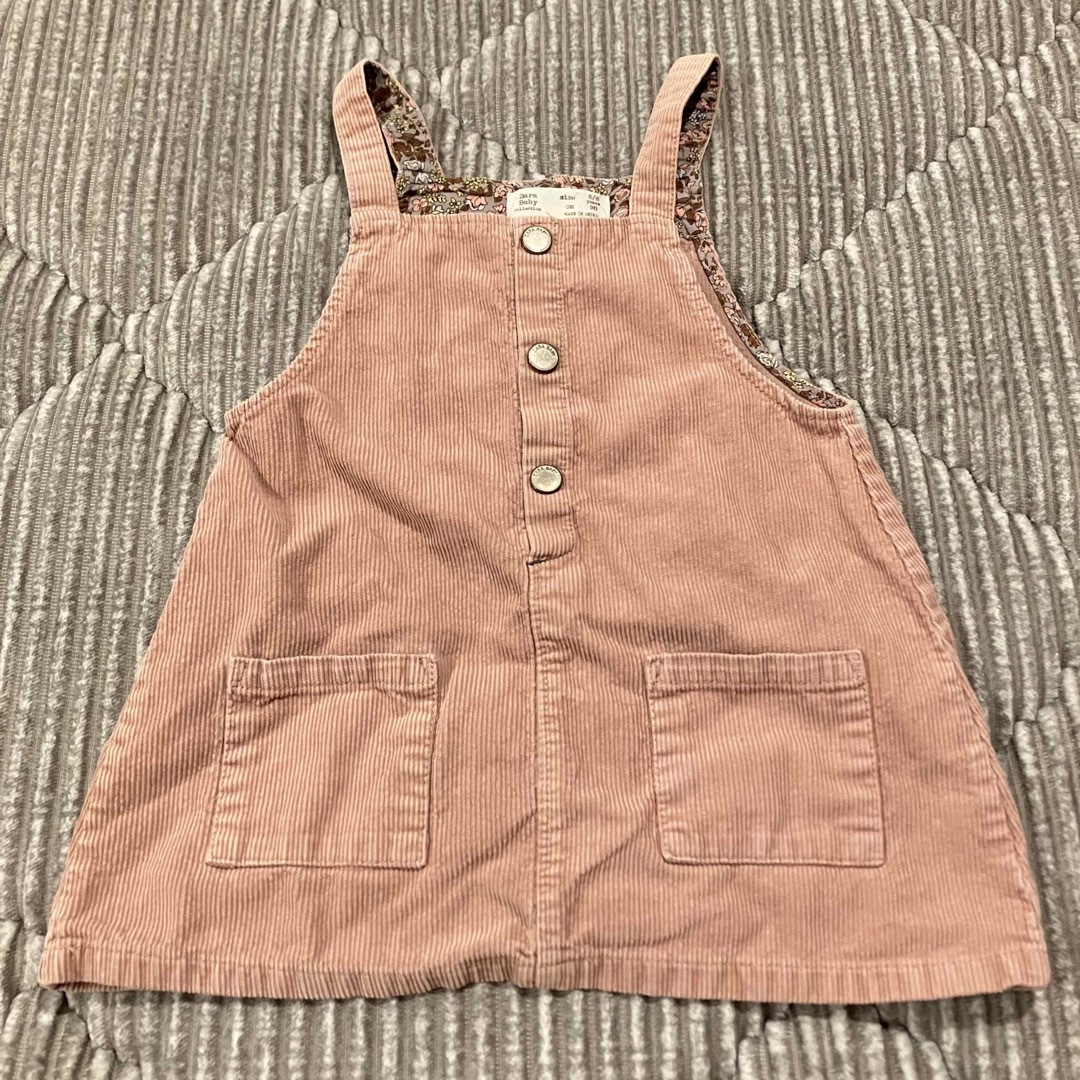 ZARA(ザラ)のザラベイビー　ジャンパースカート　ピンク キッズ/ベビー/マタニティのキッズ服女の子用(90cm~)(ワンピース)の商品写真