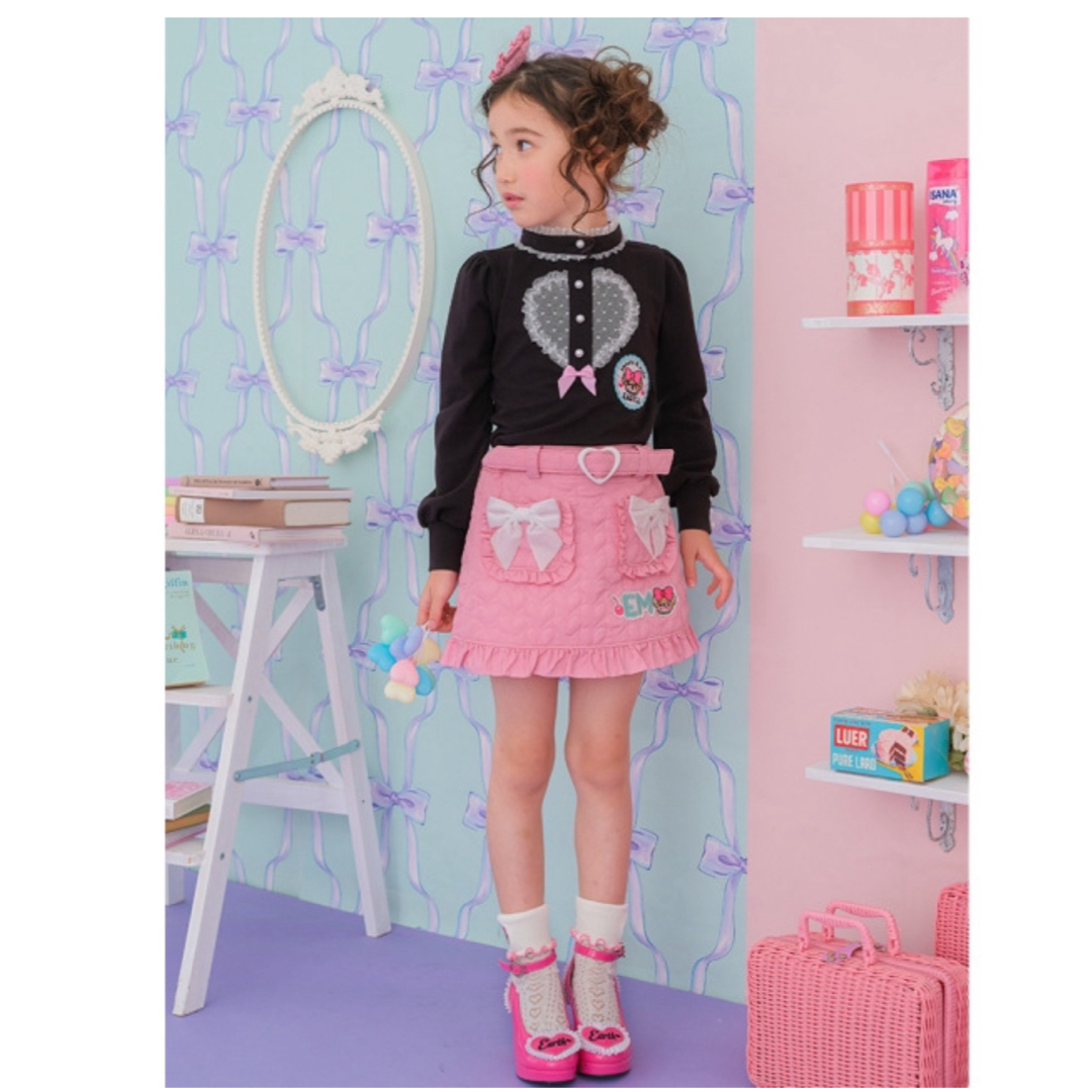 EARTHMAGIC(アースマジック)の胸ハートレース💓140size キッズ/ベビー/マタニティのキッズ服女の子用(90cm~)(Tシャツ/カットソー)の商品写真