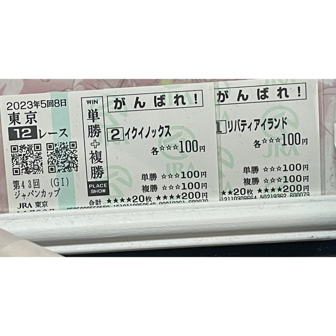 イクイノックス さておけ ジャパンカップ現地応援馬券 イクイノックス さておけ ジャパンカップ現地応援馬券