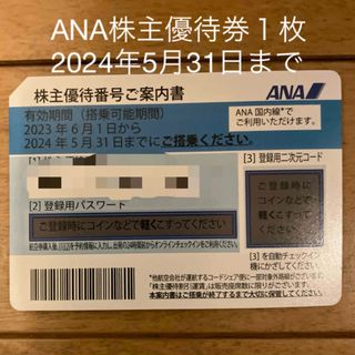 エーエヌエー(ゼンニッポンクウユ)(ANA(全日本空輸))のANA株主優待１枚2024年5月31日まで(その他)