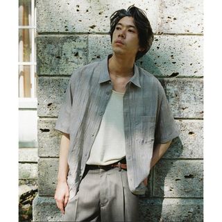 リドム(LIDNM)のSHEER WASHER CHECK SHIRT（サンドベージュ）(シャツ)