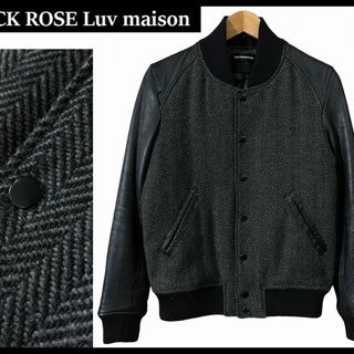 JACKROSE - 美品 ジャックローズ ヘリンボーン織 袖革 山羊革 袖 レザー スタジャン M