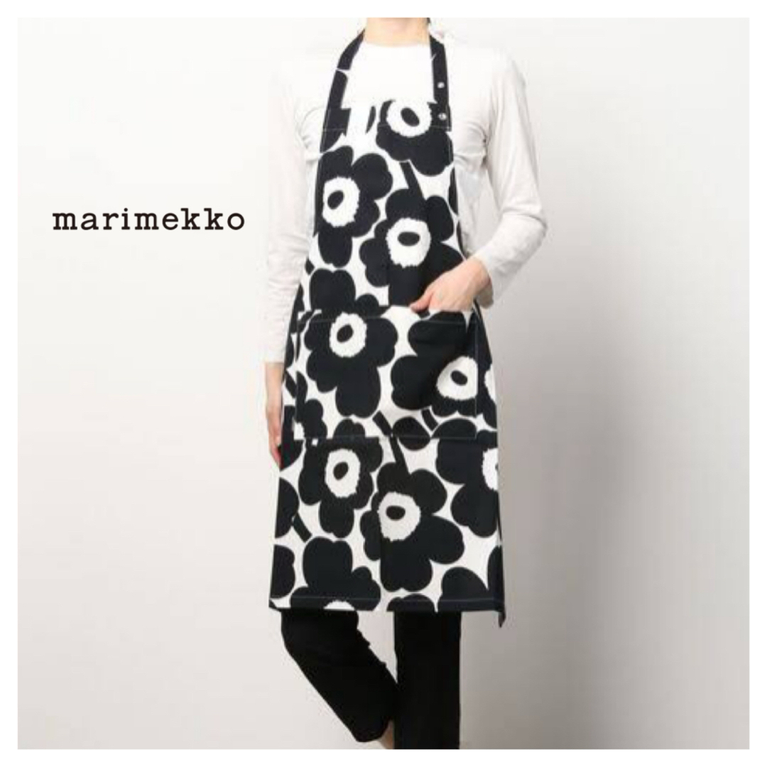 marimekko(マリメッコ)の◎マリメッコ marimekko エプロン◎ブラックPIENI UNIKKO インテリア/住まい/日用品のキッチン/食器(収納/キッチン雑貨)の商品写真