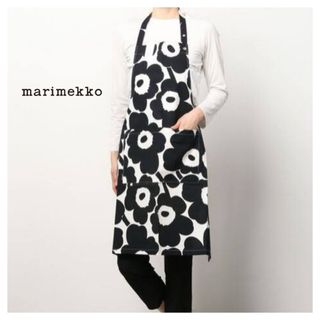 マリメッコ(marimekko)の◎マリメッコ marimekko エプロン◎ブラックUNIKKO 可愛い！ (テーブル用品)