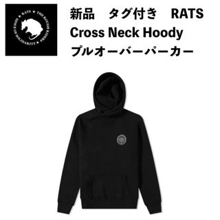 ラッツ(RATS)の新品　RATS ラッツ HOODIE BLACK 黒 パーカー Mサイズ(パーカー)