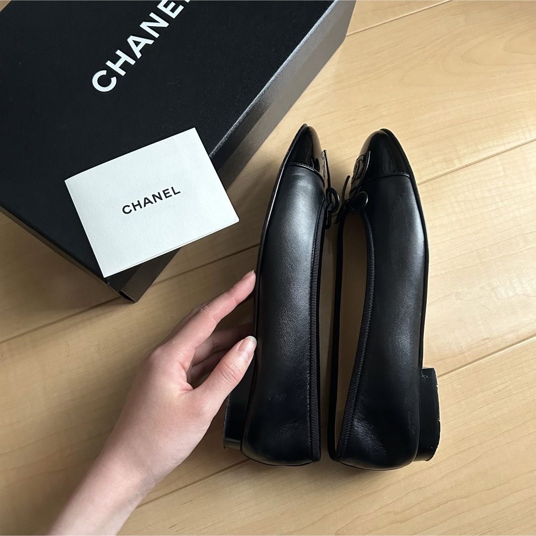 CHANEL シャネル バレリーナ パテント レザー バレエシューズ 37.5 CHANEL シャネル バレリーナ パテント レザー バレエシューズ 37.5