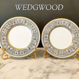 ウェッジウッド(WEDGWOOD)の美品★ウェッジウッド フロレンティーン コロンビア ブラック ドラゴン プレート(食器)