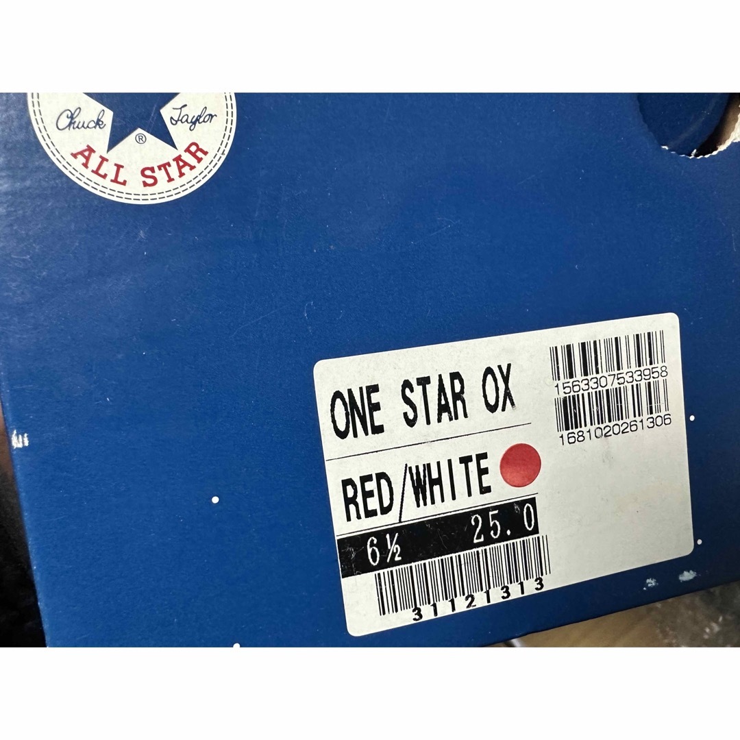 日本製 コンバース ワンスター 赤×白 25センチ 新品靴