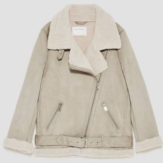 ザラ(ZARA)の【新品・未使用】ZARAボアライダースジャケット(ライダースジャケット)