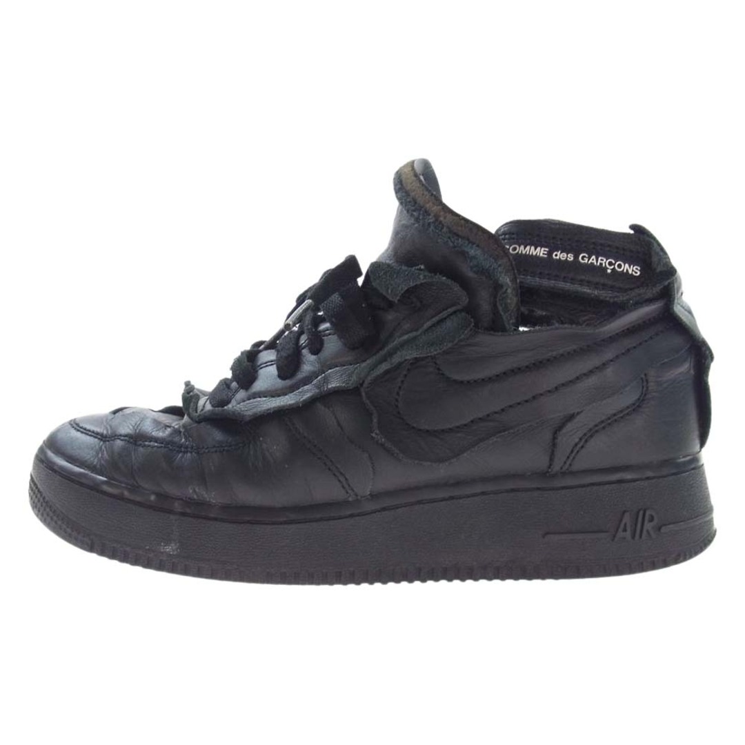 COMME des GARCONS(コムデギャルソン)のCOMME des GARCONS コムデギャルソン スニーカー DC3601-001 × NIKE AIR FORCE 1 AF1 MID BLACK ナイキ エアフォース1 ミッド スニーカー ブラック系 24cm【中古】 レディースの靴/シューズ(スニーカー)の商品写真