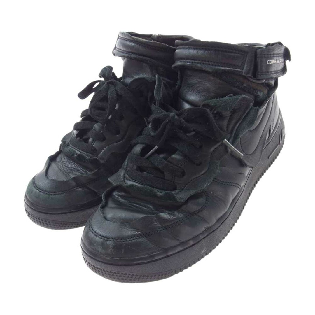 COMME des GARCONS(コムデギャルソン)のCOMME des GARCONS コムデギャルソン スニーカー DC3601-001 × NIKE AIR FORCE 1 AF1 MID BLACK ナイキ エアフォース1 ミッド スニーカー ブラック系 24cm【中古】 レディースの靴/シューズ(スニーカー)の商品写真